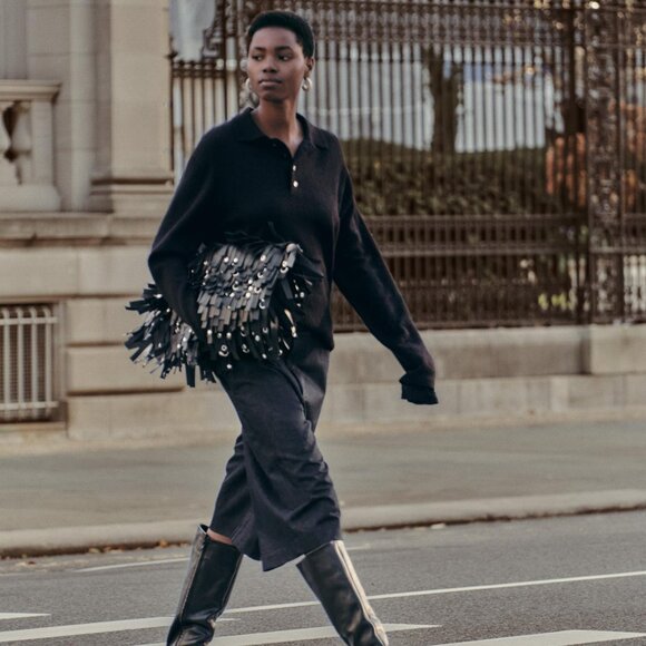 ZARA ZW LONG DENIM SHORTS in RINSE Sz Small NWT - Picture 3 of 8